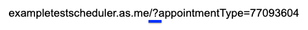A question mark placed after the base link and before the parameter.