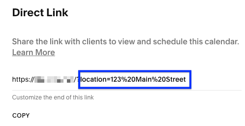 Un esempio di parametro di posizione è location=123%20Main%20Street