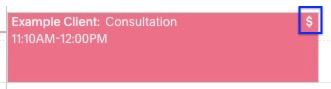 Aparece a caixa que representa a sessão. O símbolo da moeda fica destacado no canto superior direito.